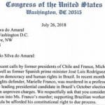 A carta dos congressistas dos EUA por Lula e Marielle