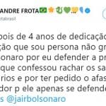 Frota: Bolsonaro gosta mais do Queiroz do que de mim