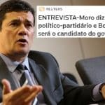Moro diz que não é candidato e que lugar é de Bolsonaro