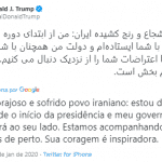 Trump 'tuita' em farsi para estimular protestos no Irã