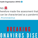 OMS, afinal, declara coronavírus uma pandemia