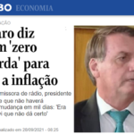Bolsonaro acerta outra: diz que é 'zero à esquerda' na economia
